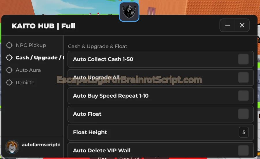 Kaito hub Escape Logs for Brainrots Script